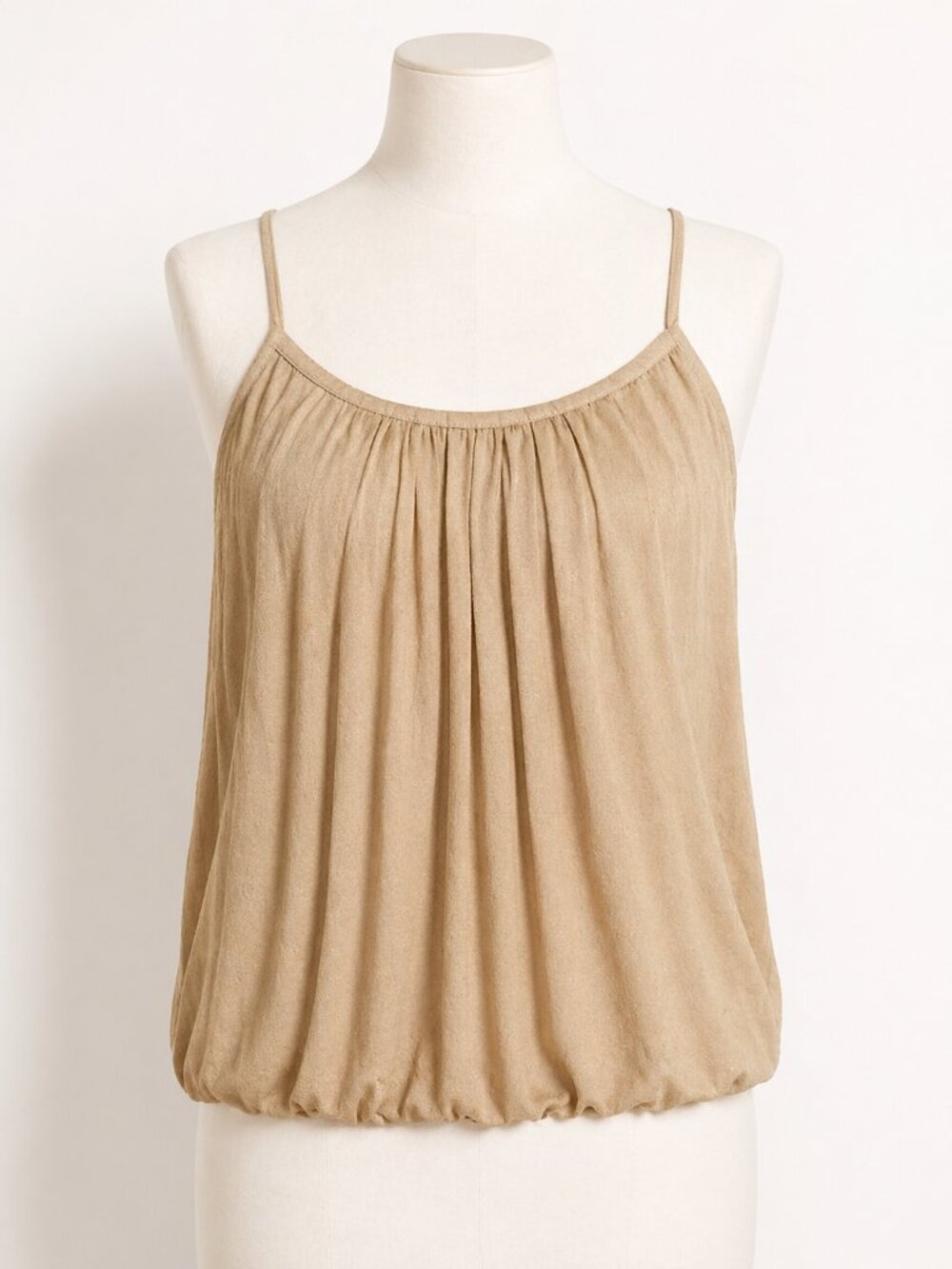 To The Max Crop Cami Adjustable Spaghetti Straps Brown Large EUC